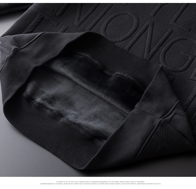 Felpa con cappuccio in pile spesso e caldo, girocollo, primavera e autunno, da uomo, a maniche lunghe, alla moda, invernale, strato interno, maglietta di base_voghion.com