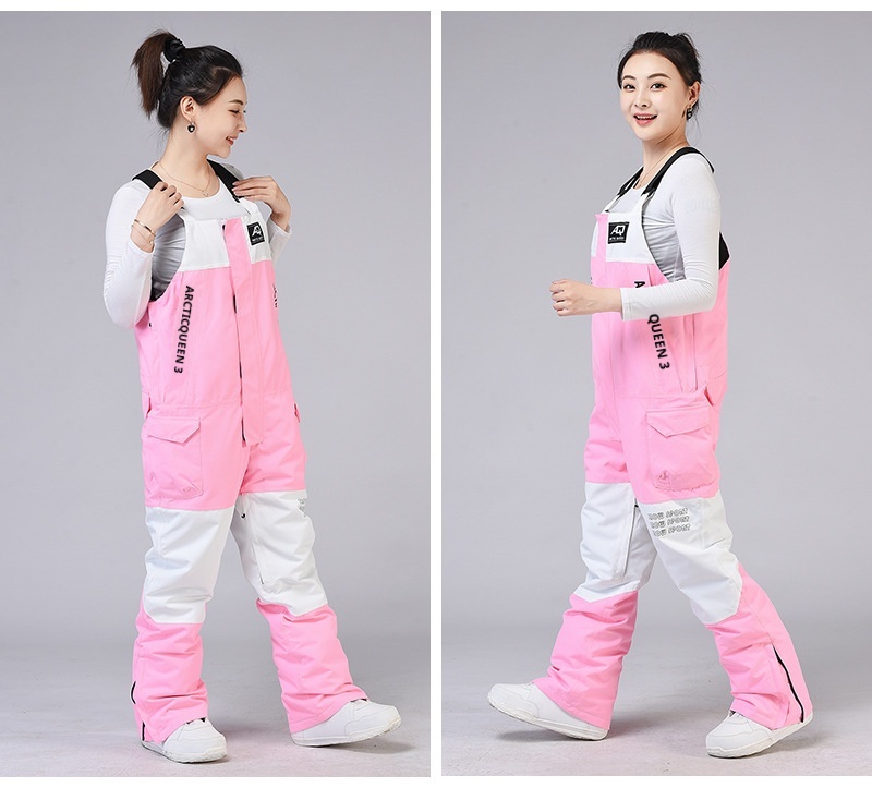 001 Bib Pants For Men Women, Couples' Winter Windproof, Warm, Thickened, Snowboard And Ski Pants, New Style_voghion.com