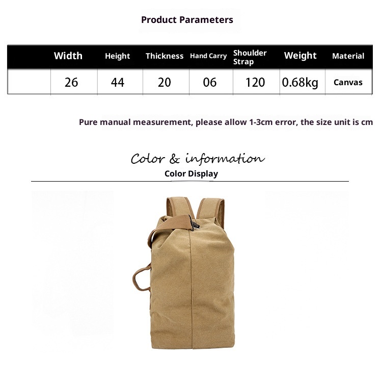 ActiveGo Rucksack Herren Canvas Bucket Bag Bergsteigen Outdoor Reisen Sport Multifunktional Gepäcktasche mit großem Fassungsvermögen Handgepäck_voghion.com