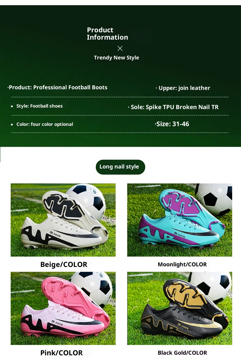 ShoeGlobe New Jinjiang For Men, Women, Teenagers, Children, Students, Long Broken Studs, Professional Training Soccer Shoes_voghion.com