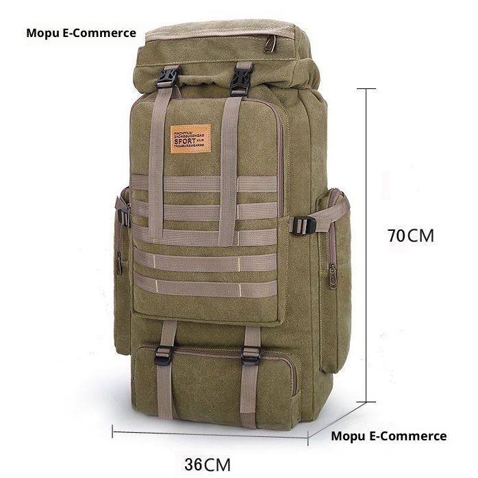 ActiveGo 70L Outdoor-Rucksack für Herren, ideal für Bergsteigen, Camping und Reisen – ein geräumiger Canvas-Reiserucksack im Retro-Stil._voghion.com