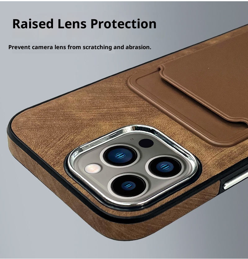 TechGlobe Compatible With Phone IPhone 14 Pro Holder Leather Case 16 Back Card 15 Max Shockproof_voghion.com