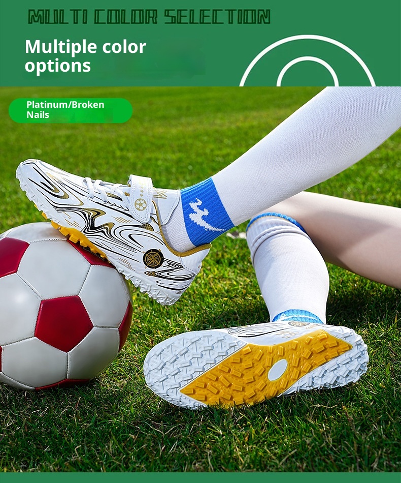 ShoeGlobe Children's Soccer Boys Velcro Sports For Older Kids And Elementary School Students Long Cleats Grass Field Practical_voghion.com