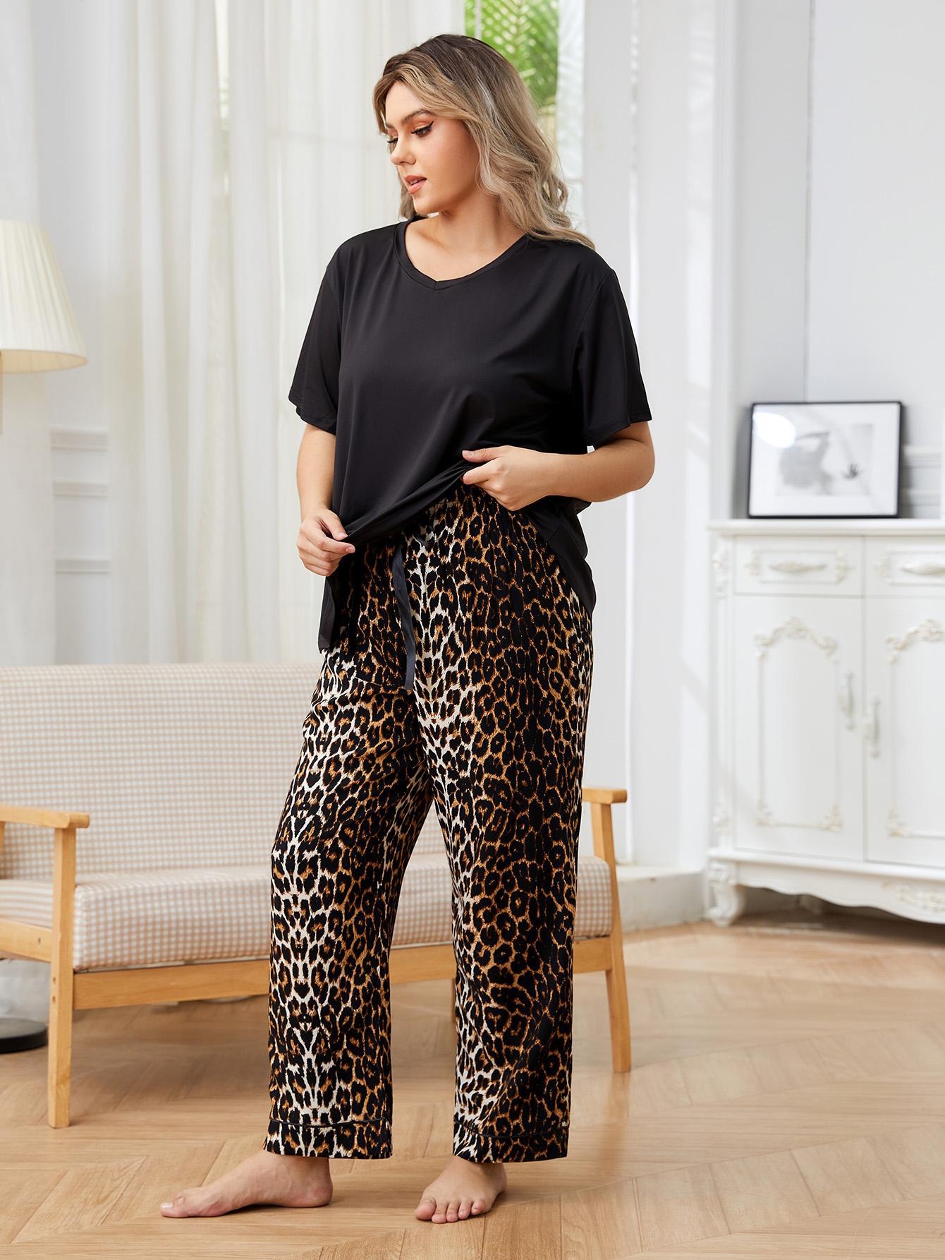 ChicShe Cross-Border European American Plus Size Women's Pajamas Spring And Autumn Fat MM Homewear Set Wearable Outside_voghion.com