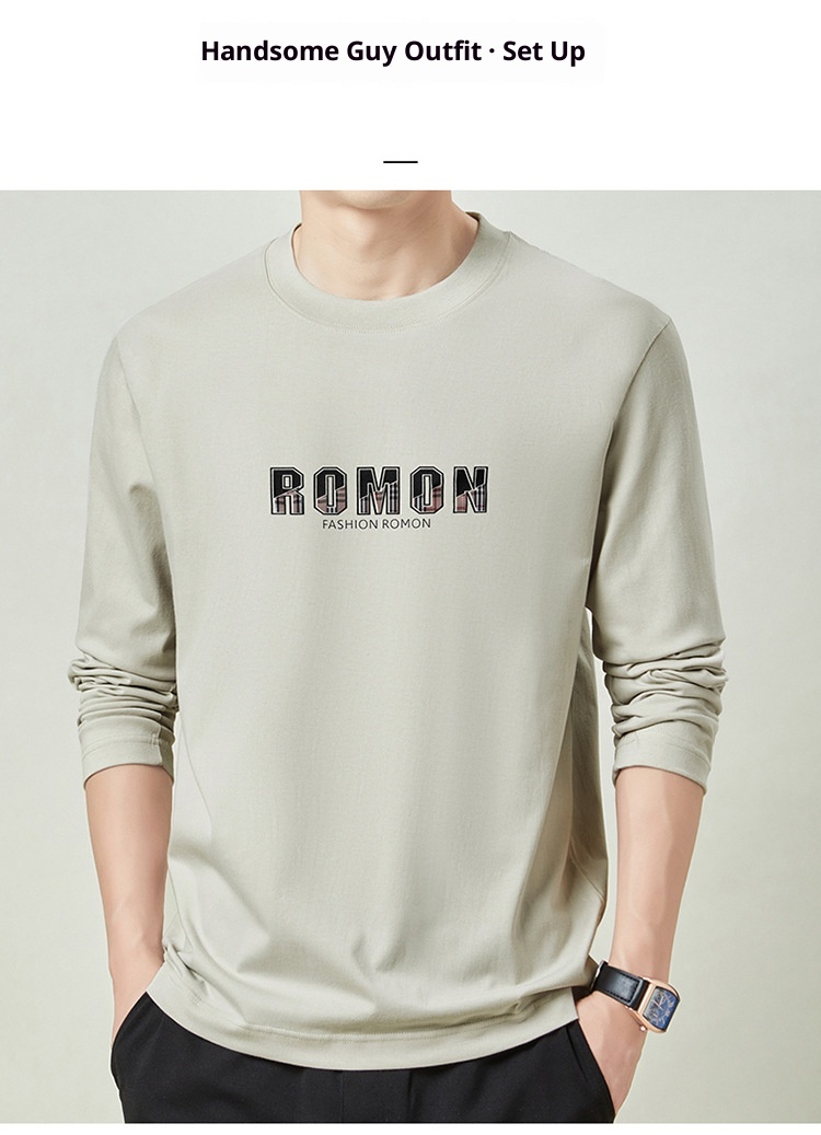 boy 230g Heavyweigh 100% Coon Long Sleeve T-Shir Men's Solid Color Base Shir New Top Spring Auumn Round Neck_voghion.com