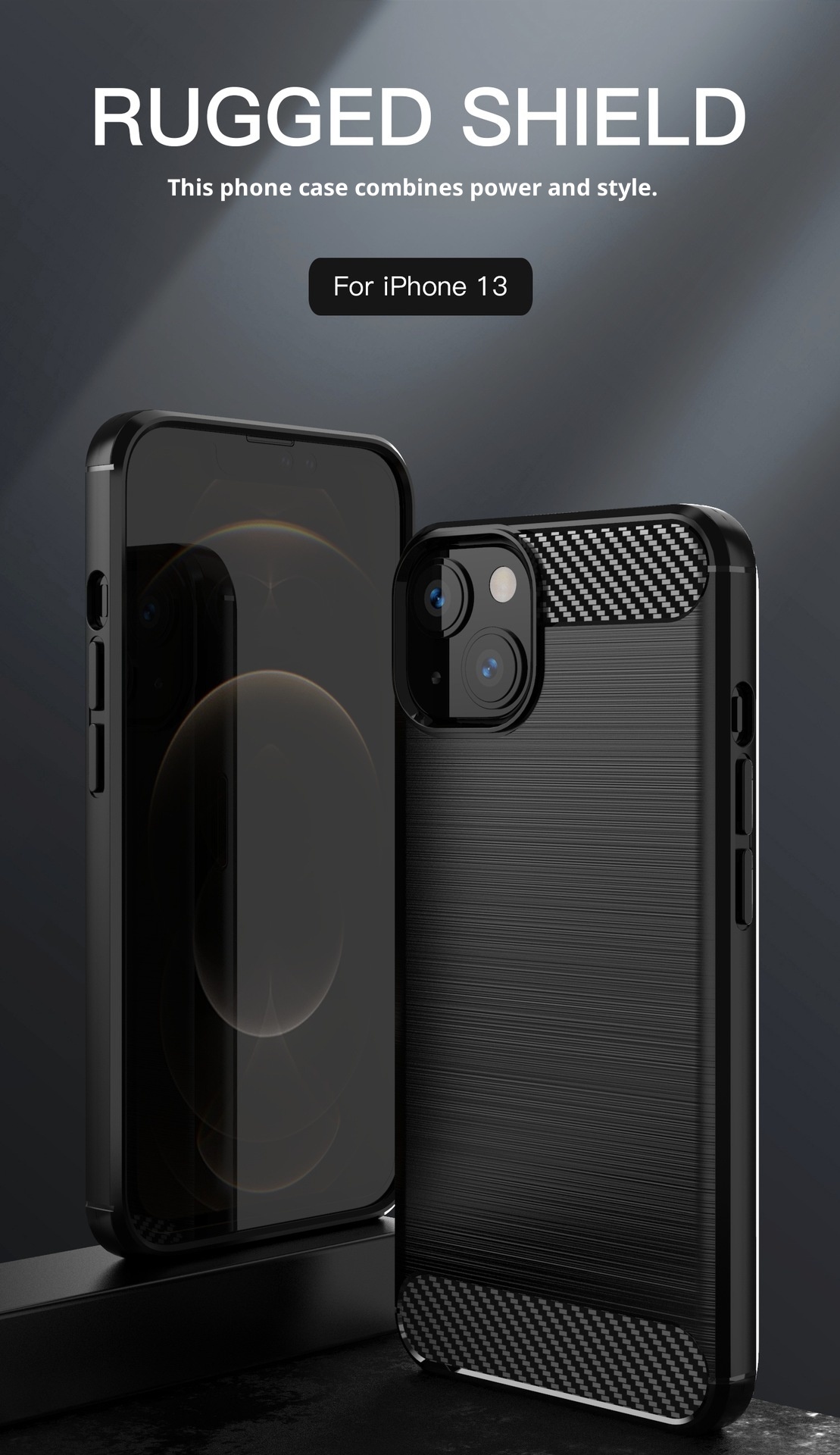 Funda protectora TechGlobe compatible con iPhone 13 de silicona cepillada de cobertura total, suave y anticaídas._voghion.com