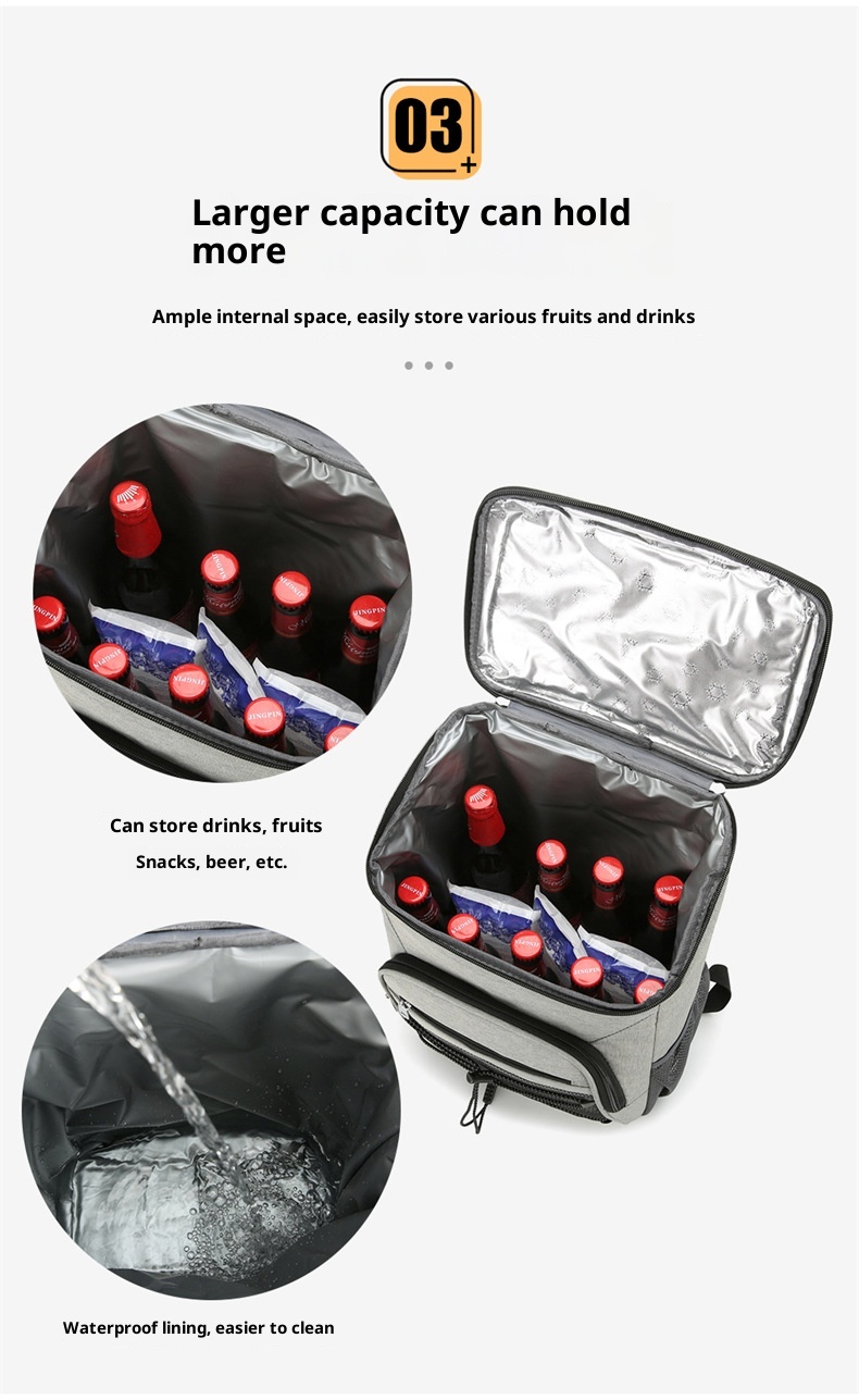 Zaino termico ActiveGo di grande capacità per conservare caldo e freddo, borsa da picnic per sport all'aria aperta e tempo libero, campeggio resistente all'acqua_voghion.com