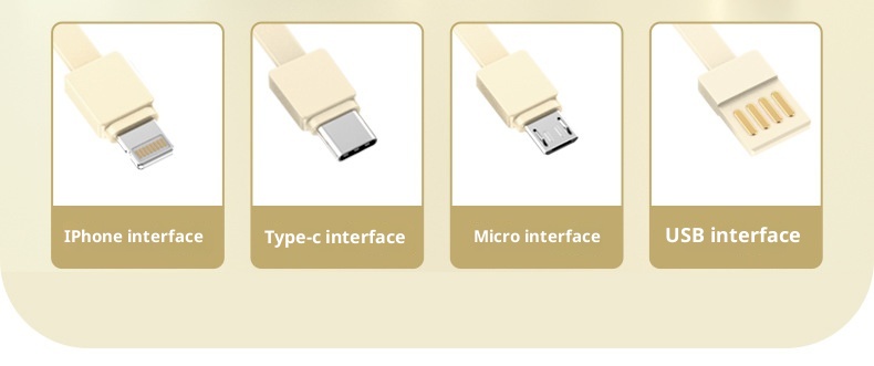 Techglobe Mini Cavo Integrato 20000mAh Banca Grande Capacità Cartone Animato Alimentatore Portatile Mobile con Ricarica Rapida Stampata_voghion.com