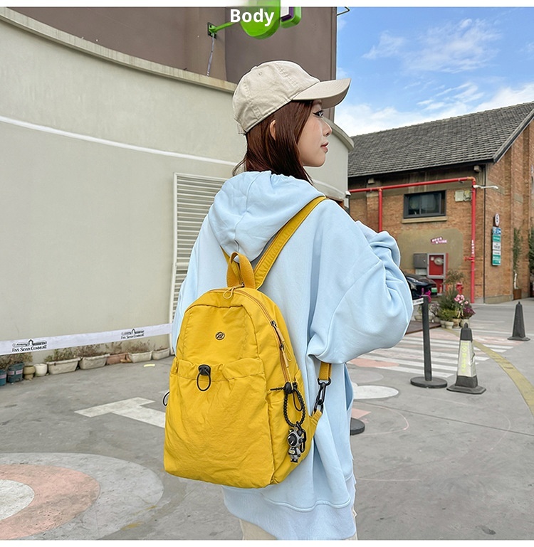 Sac à dos de randonnée ActiveGo style japonais couleur unie pour femme, sac à dos décontracté, sac de sport léger pour courts séjours et excursions._voghion.com
