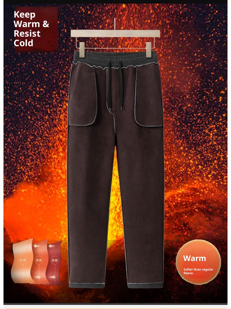 001 2025 Autumn Winter Fleece-Lined Sports Suit Men, Large Size Dad Outfit, Loose Three-Piece Jacket Set For Middle-Aged And_voghion.com