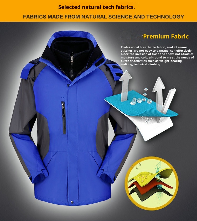 001 Großhandel Outdoor-Jacke und -Hose Zweiteiliger Herren-Skianzug aus dickem Fleece, Set für Damen_voghion.com