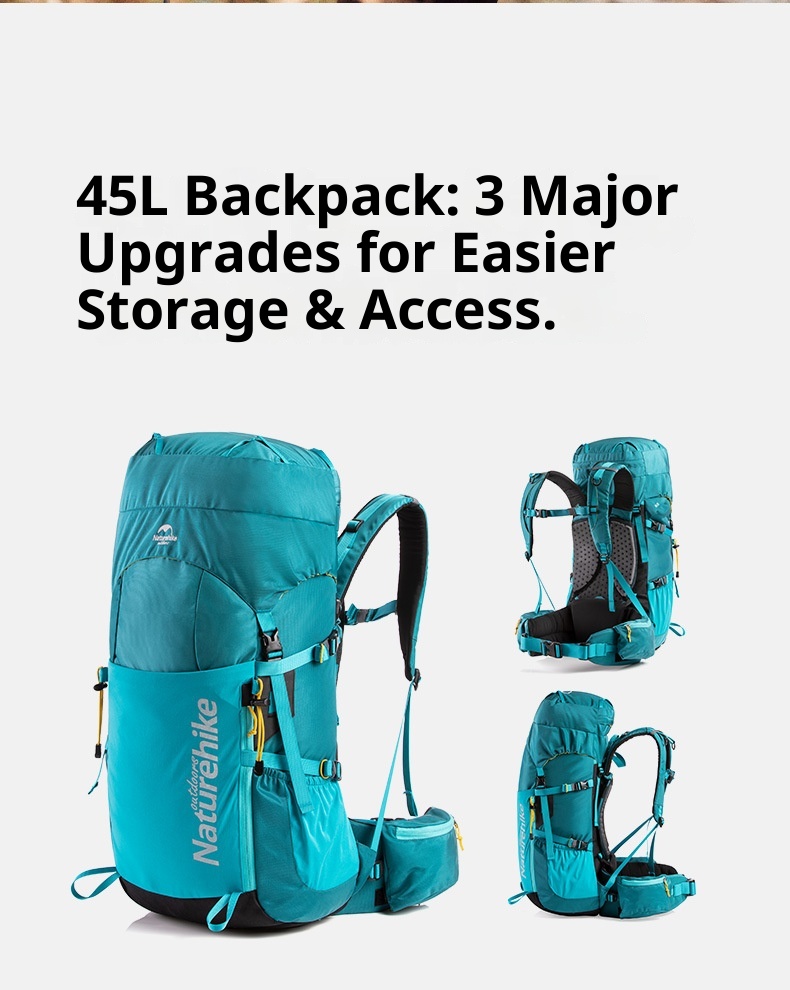 Zaino da trekking professionale ActiveGo Natur Noke Cloud Trail da 55 litri, grande capacità, doppia tracolla_voghion.com