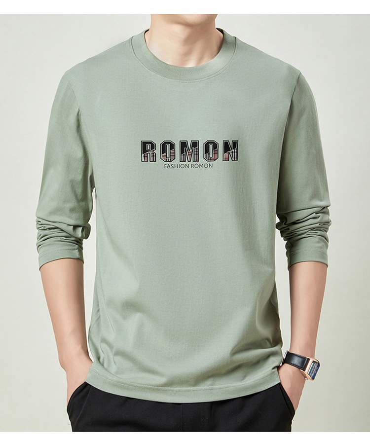boy 230g Heavyweigh 100% Coon Long Sleeve T-Shir Men's Solid Color Base Shir New Top Spring Auumn Round Neck_voghion.com