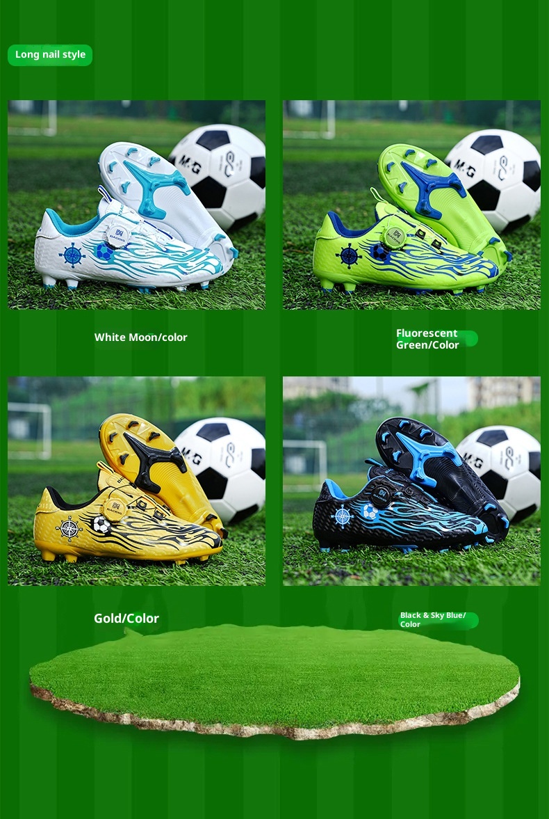 ShoeGlobe Children's Professional Training Cleats For Primary And Secondary School Students Boys' Competition Special Long Spike_voghion.com