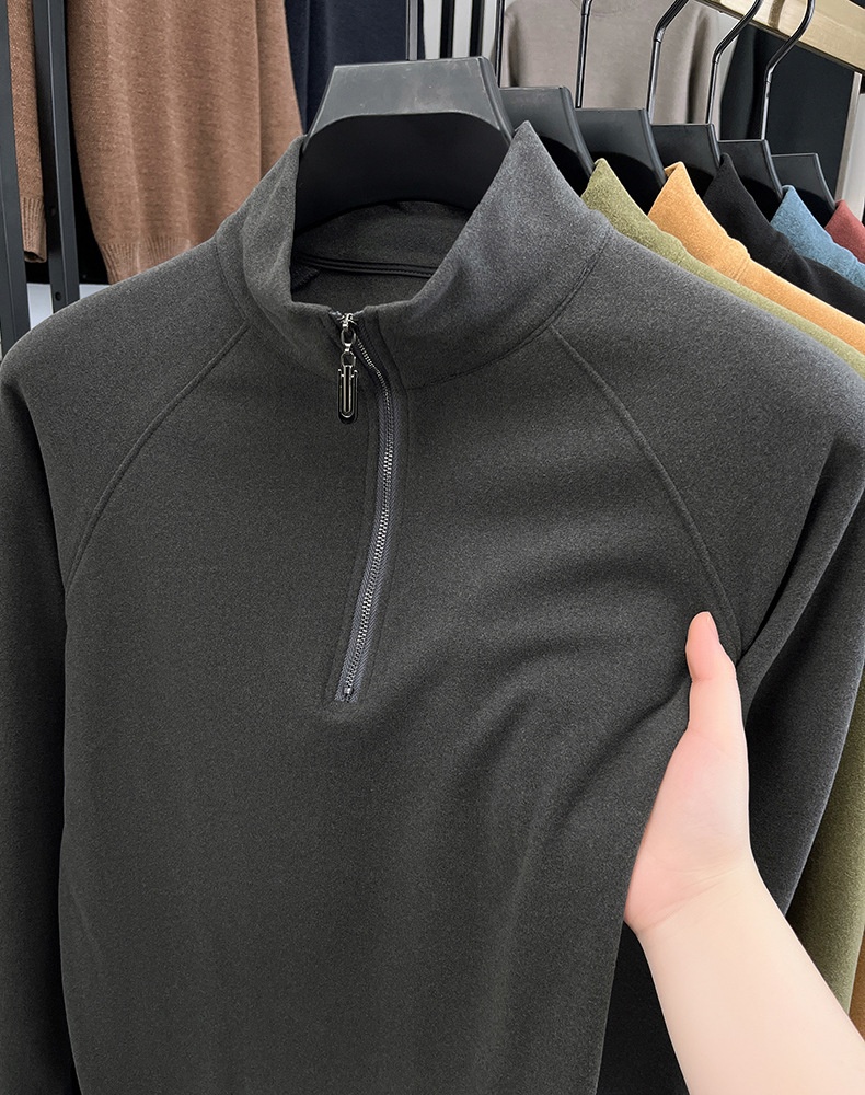Thermounterwäsche für Jungen und Herren, Größe S, trendiges und vielseitiges Oberteil für Herbst und Winter, Stehkragen, halber Reißverschluss, lange Ärmel, Derong_voghion.com