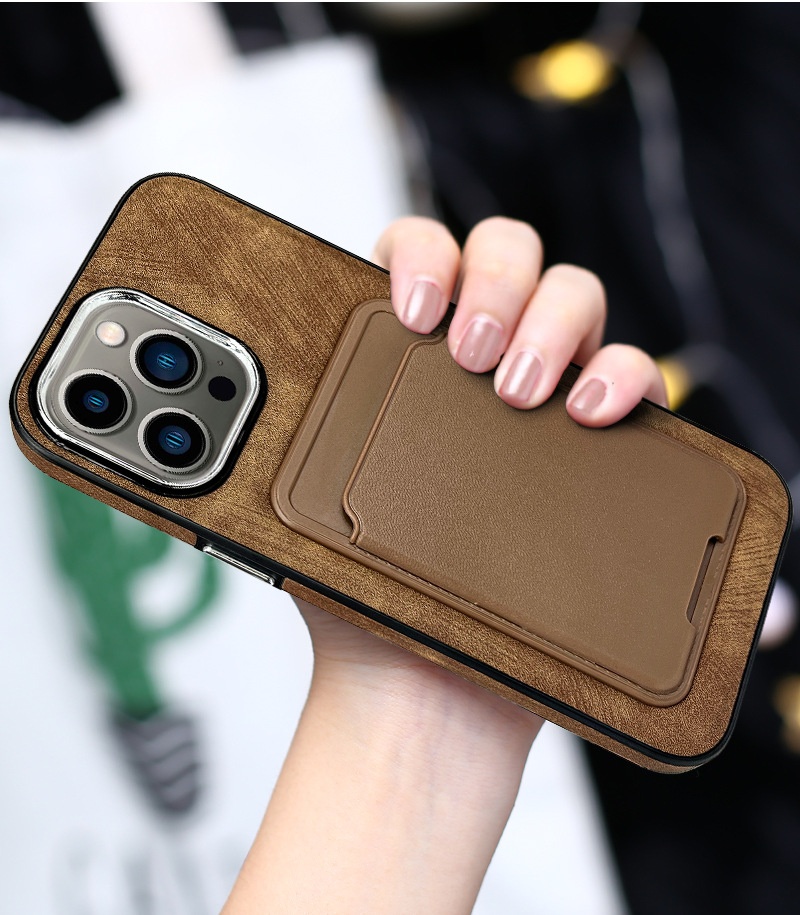 TechGlobe Compatible With Phone IPhone 14 Pro Holder Leather Case 16 Back Card 15 Max Shockproof_voghion.com