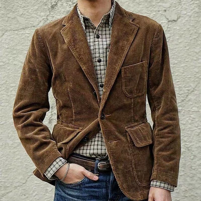 boy Boy Cross-Border European And American Foreign Trade Corduroy Suit Casual Jacket Men's Clothing_voghion.com