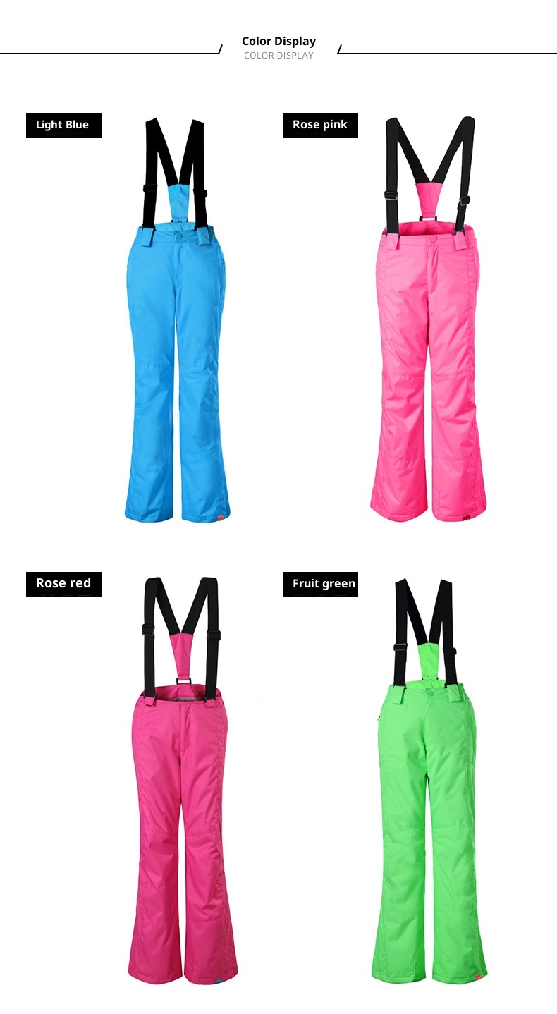 001 Gsousnow Children's With Straps Boys And Girls Windproof Waterproof Warm Snowboard Pants Ski Suit_voghion.com