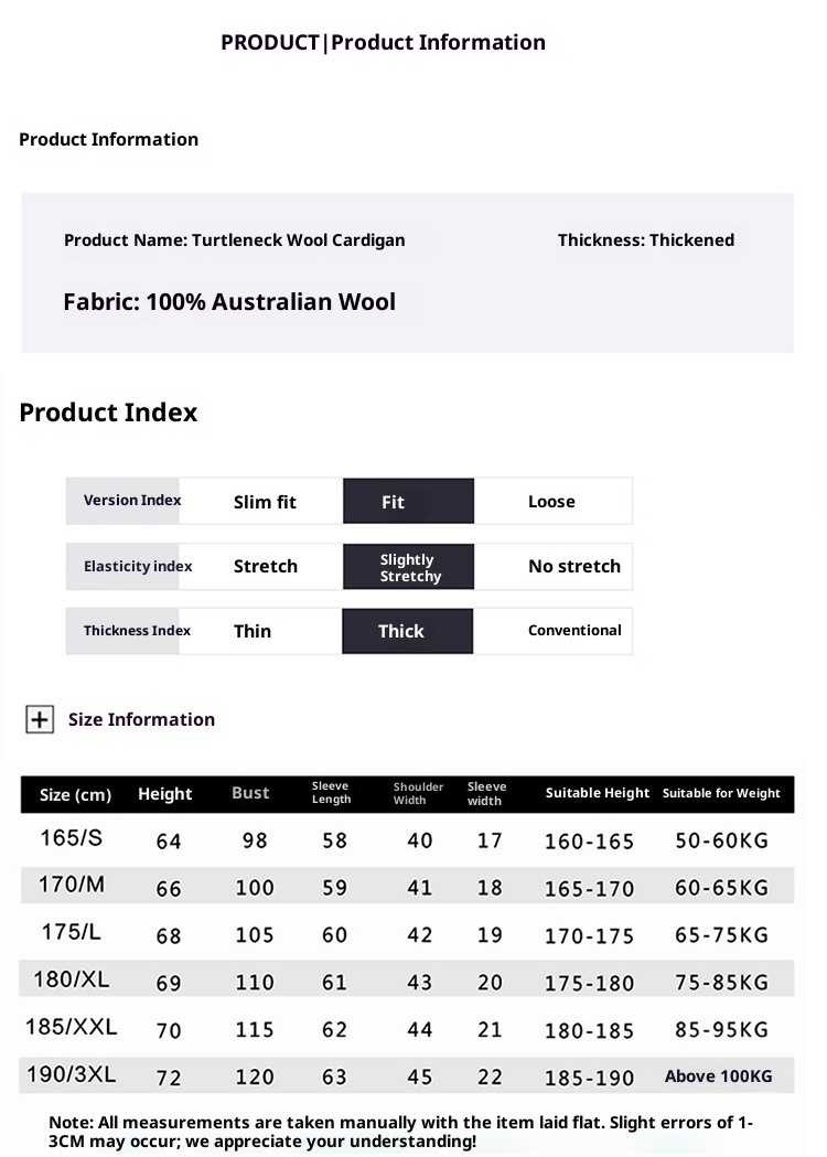 boy Autumn Winter New 100% Pure Wool Men's Half Turtleneck Zipper Thickened Cable Knit Casual Loose Cashmere Sweater_voghion.com