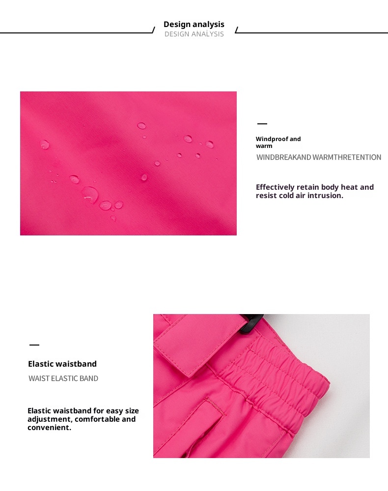 001 Gsousnow Children's With Straps Boys And Girls Windproof Waterproof Warm Snowboard Pants Ski Suit_voghion.com