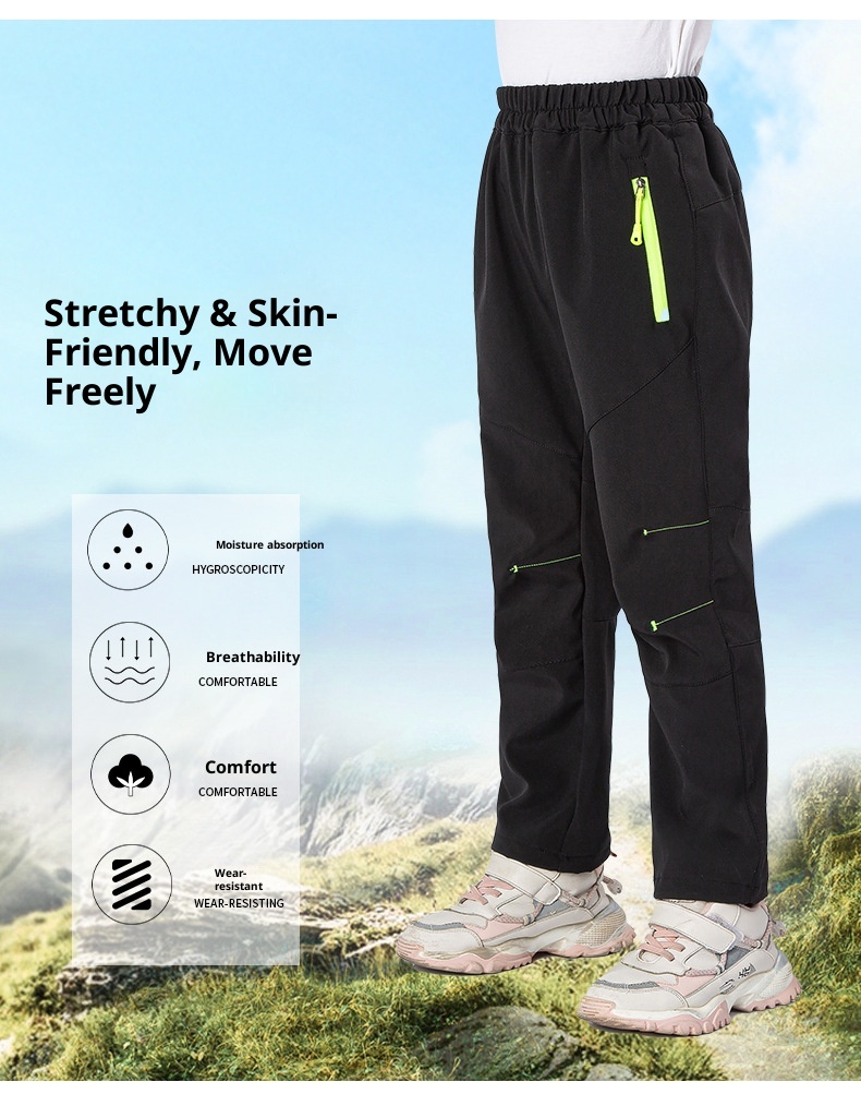 001 Lichtgewicht enkellaags kinderbroek voor lente en herfst, buitensporten, snel drogende wandelbroek voor jongens en meisjes_voghion.com