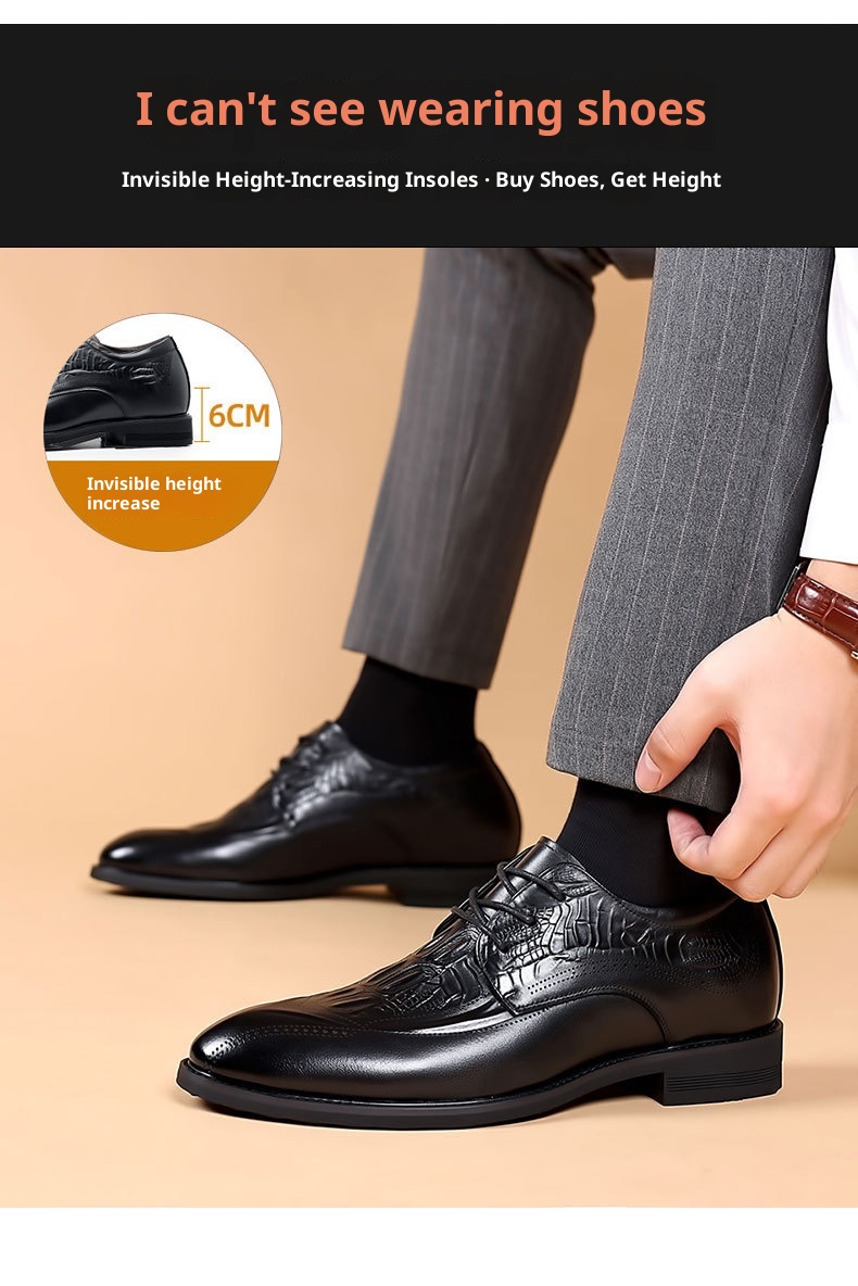 ShoeVault Genuine Leather Hidden Wedge Buine For Men Britih Style Brogue Carved Commuter Formal Firt Layer Cowhide Men'_voghion.com