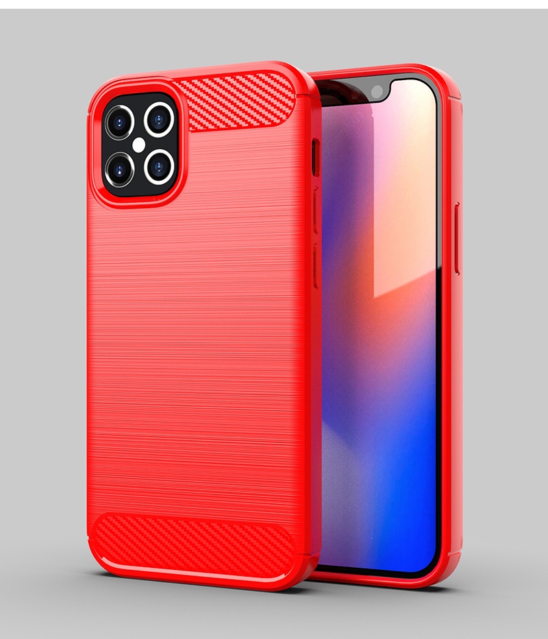 TechGlobe Custodia protettiva antiurto in fibra di carbonio spazzolata per iPhone 12 6.1_voghion.com