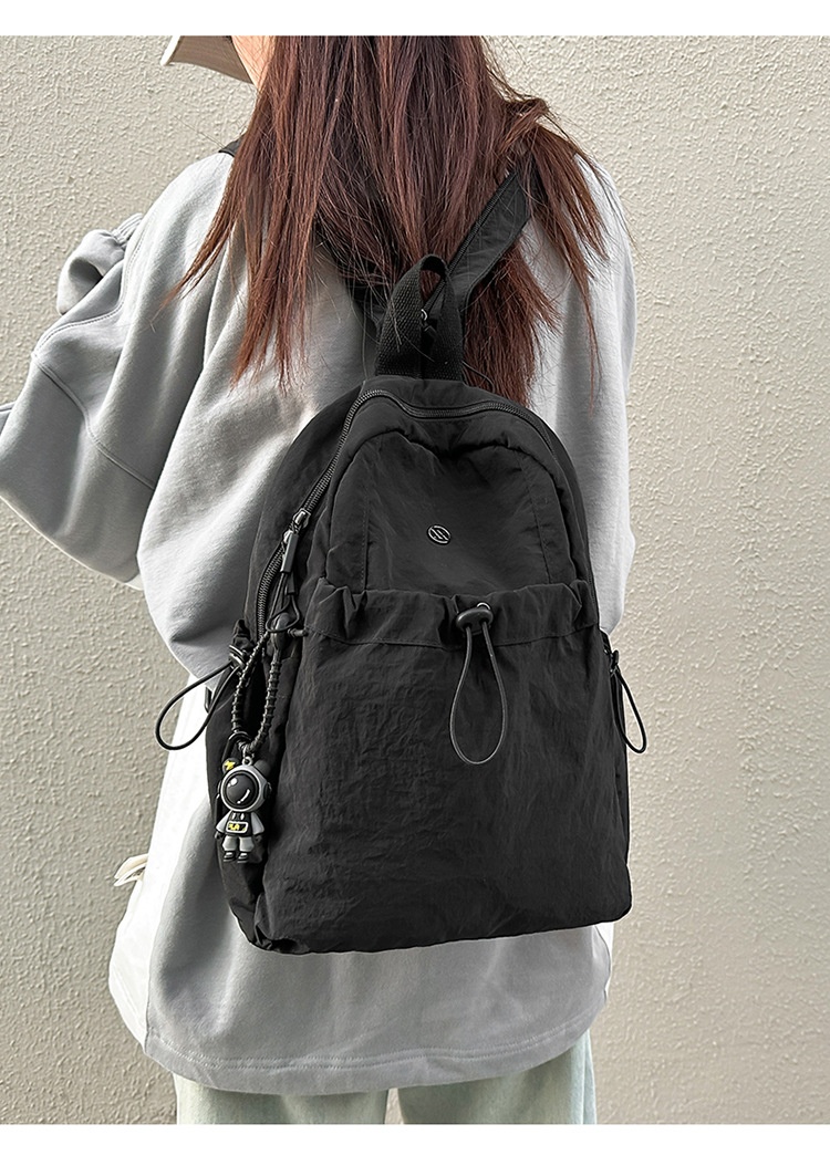 Sac à dos de randonnée ActiveGo style japonais couleur unie pour femme, sac à dos décontracté, sac de sport léger pour courts séjours et excursions._voghion.com