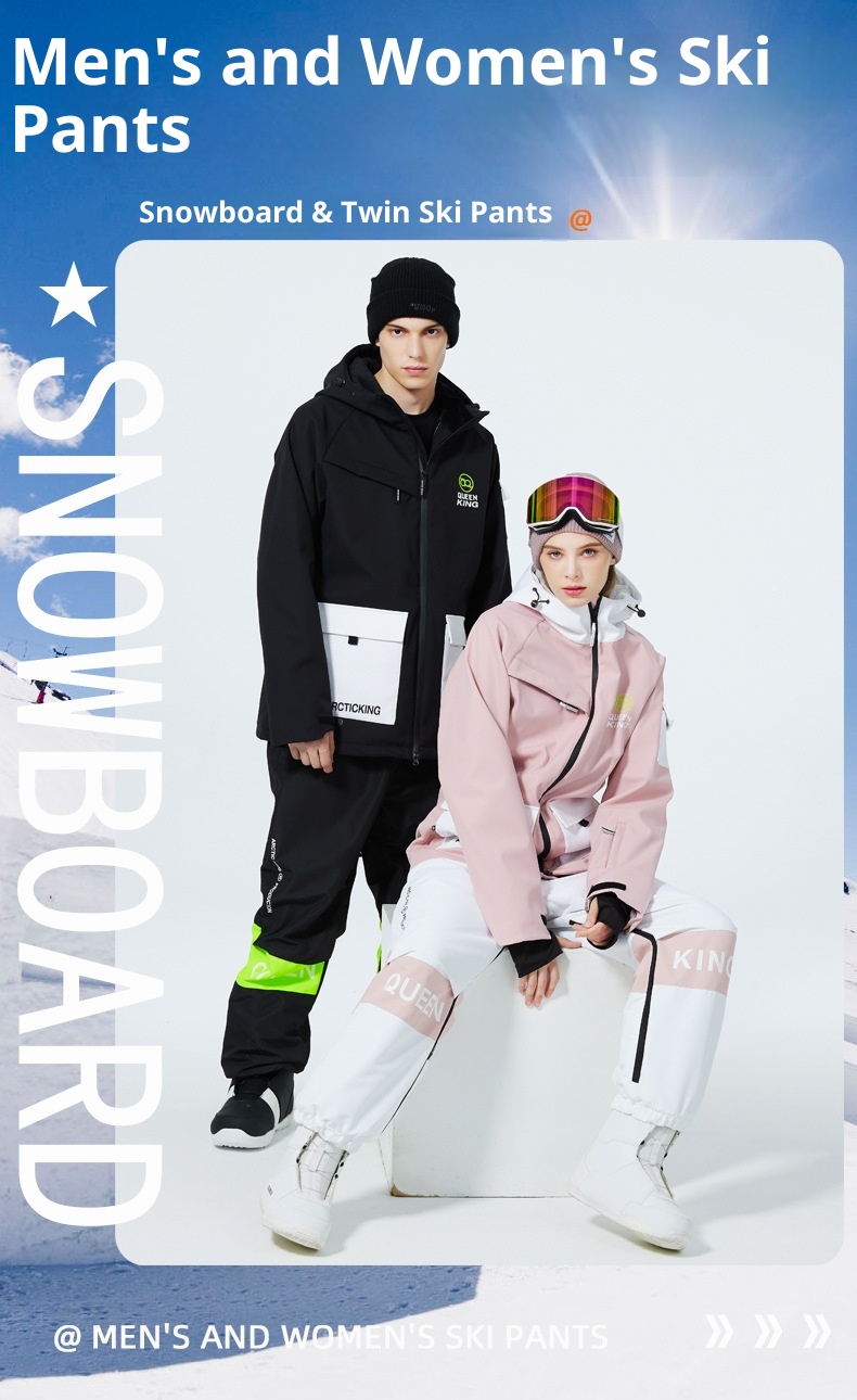 001 Męskie damskie spodnie snowboardowe i zimowe outdoorowe wiatroodporne wodoodporne ciepłe spodnie narciarskie nowy model_voghion.com
