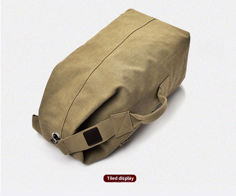 Sac à dos ActiveGo Canvas pour homme, sac seau de voyage et de sport en extérieur, grande capacité, idéal pour la randonnée et le sport._voghion.com