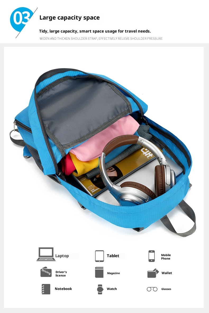 ActiveGo Outdoor Men's And Women's Ultra-light Sports Skin Foldable Backpack Mountaineering Waterproof Travel Large Capacity_voghion.com