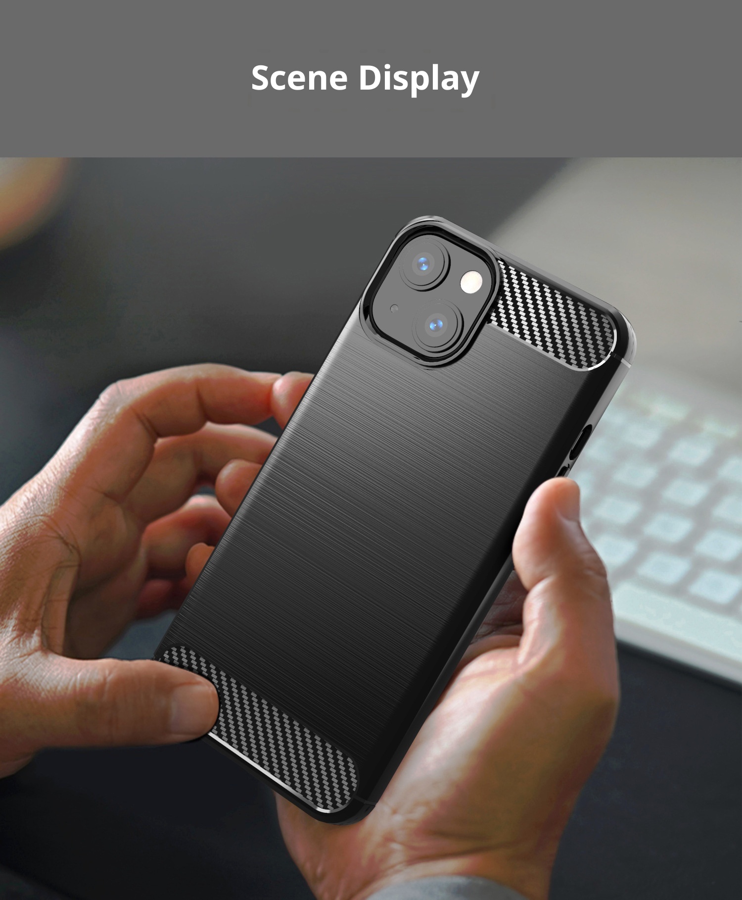 Funda protectora TechGlobe compatible con iPhone 13 de silicona cepillada de cobertura total, suave y anticaídas._voghion.com