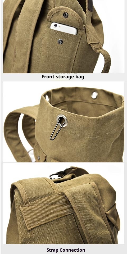 ActiveGo Backpack Double Shoulder Outdoor Travel Ins Super Popular Canvas Bucket Large Capacity Hiking Sports Personality Men's_voghion.com