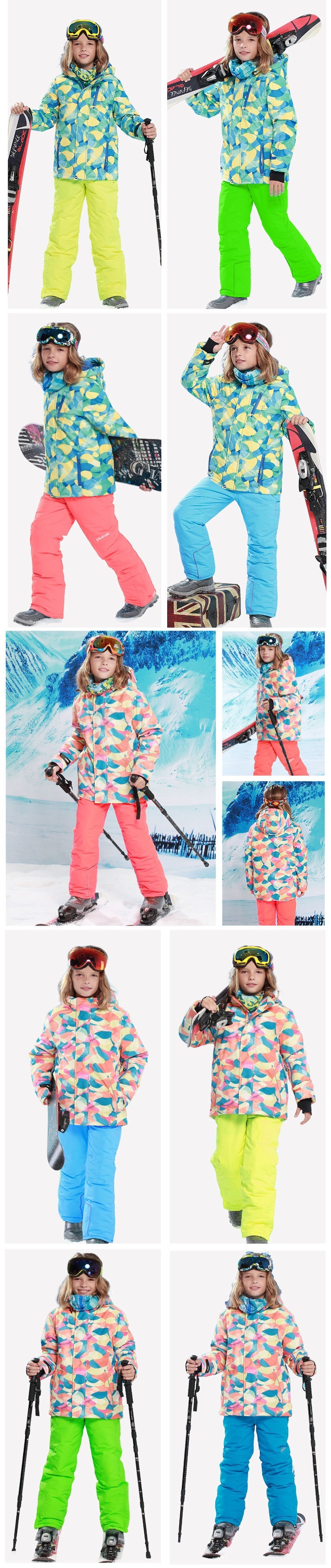 001 Cross-Border E-commerce PHIBEE Baby Elephant Children's Ski Suit Thickened Foreign Trade Jacket And Pants Set_voghion.com