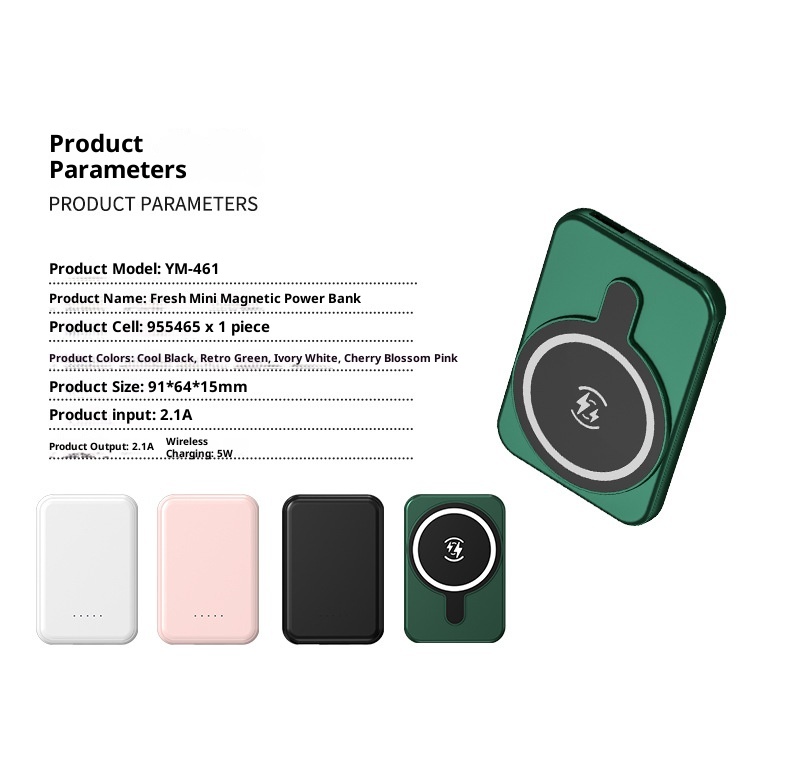 Techglobe 5000mAh Magnetische Powerbank mit Clip, tragbare mobile Stromversorgung, kreatives Geschenk, individuell anpassbar, Großhandel_voghion.com