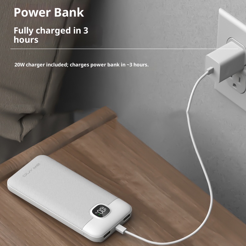 techglobe 3C Certified Cross-Border Self-Cable 22.5W Super Fast Charging Power Bank Lightweight Gift 10000mAh With Printed_voghion.com