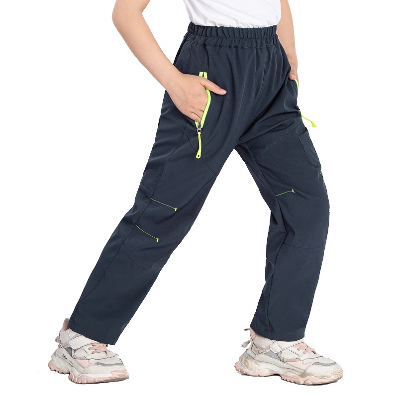 001 Lichtgewicht enkellaags kinderbroek voor lente en herfst, buitensporten, snel drogende wandelbroek voor jongens en meisjes_voghion.com