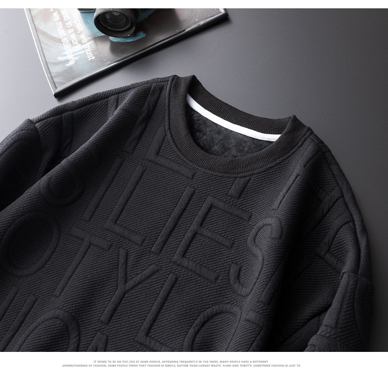 Felpa con cappuccio in pile spesso e caldo, girocollo, primavera e autunno, da uomo, a maniche lunghe, alla moda, invernale, strato interno, maglietta di base_voghion.com