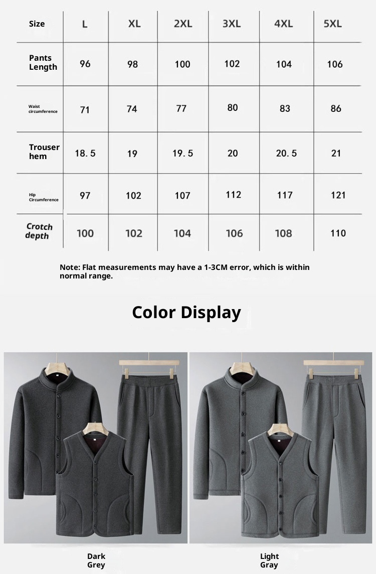 001 2025 Autumn Winter Fleece-Lined Sports Suit Men, Large Size Dad Outfit, Loose Three-Piece Jacket Set For Middle-Aged And_voghion.com