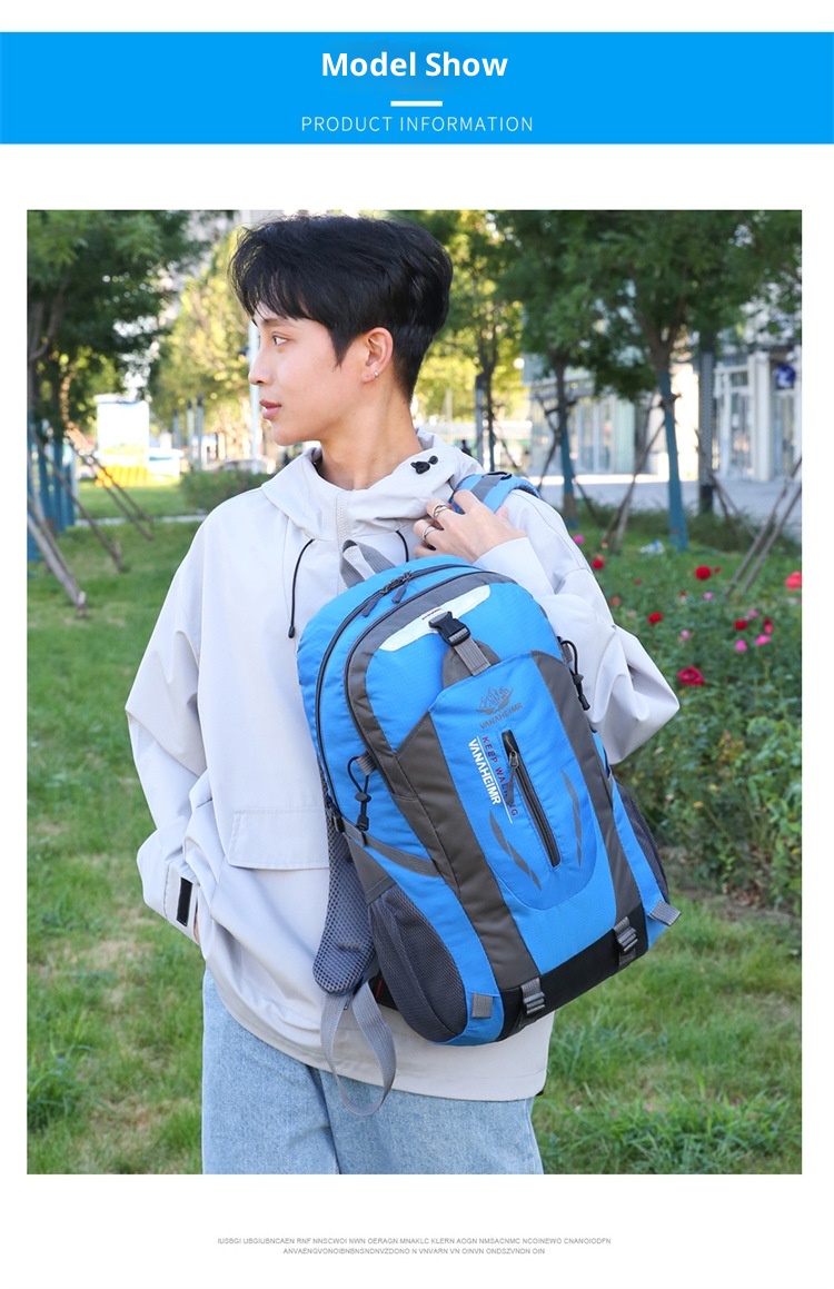 Sac à dos de randonnée ActiveGo Outdoor, respirant et imperméable, grande capacité, idéal pour le camping et les pique-niques, pour homme. Sac à dos de sport décontracté._voghion.com