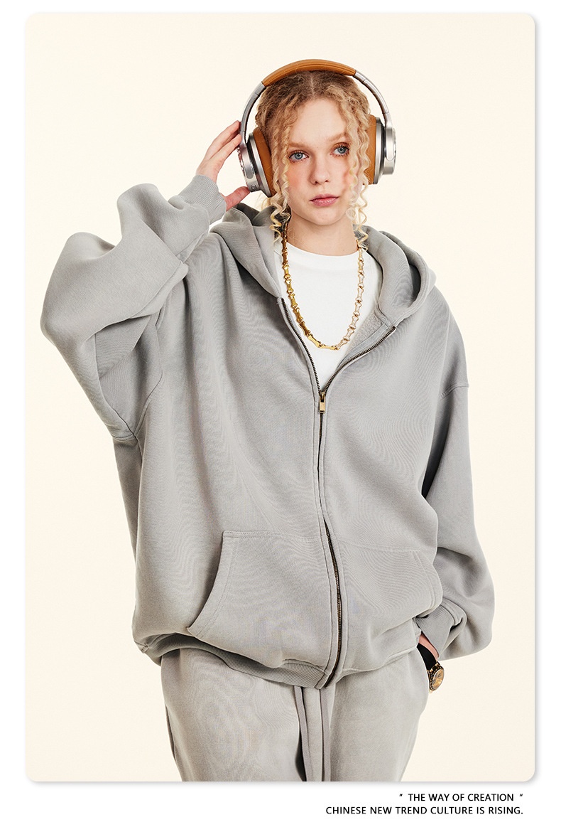 Boy BE Clothing | Herbst/Winter 2025 Amerikanischer Vintage-Stil Fleecegefüttertes Kapuzensweatshirt für Herren Vielseitige Jacke Top_voghion.com