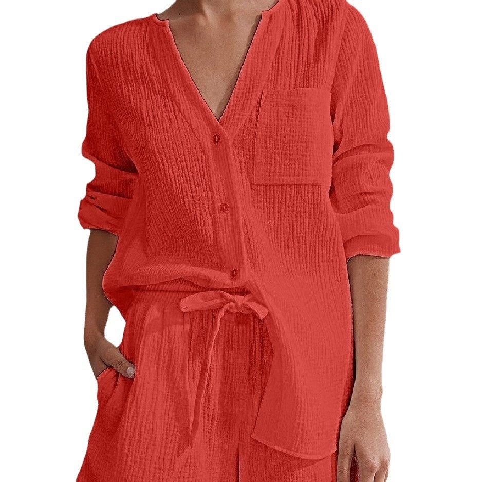 ChicShe Style, 2024 European And American Style Summer, Women's Summer Pajamas Pure Cotton Gauze_voghion.com