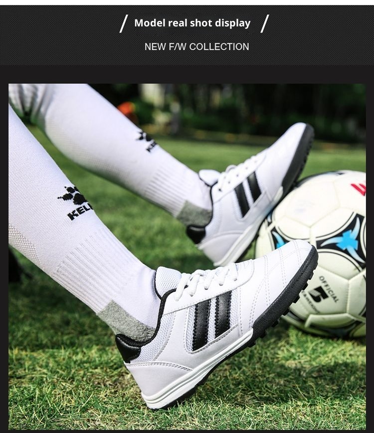 ShoeGlobe New With Studs For Children, Turf Soccer Shoes, Elementary School Girls' Flat Non-Slip Breathable Indoor Training Shoes_voghion.com