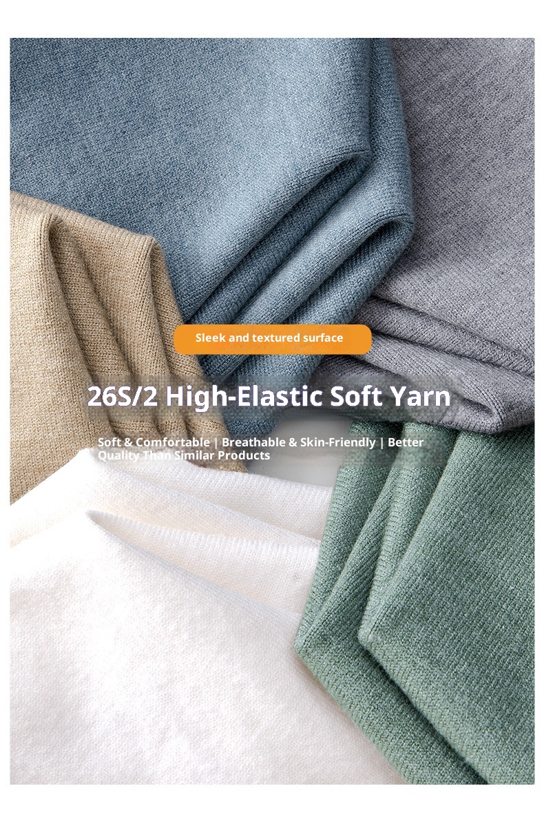 boy 2025 Autumn Winter New Half Turtleneck Sweater Men's Inner Layer Slim Fit Lake Blue Base Knitted Pullover Top_voghion.com