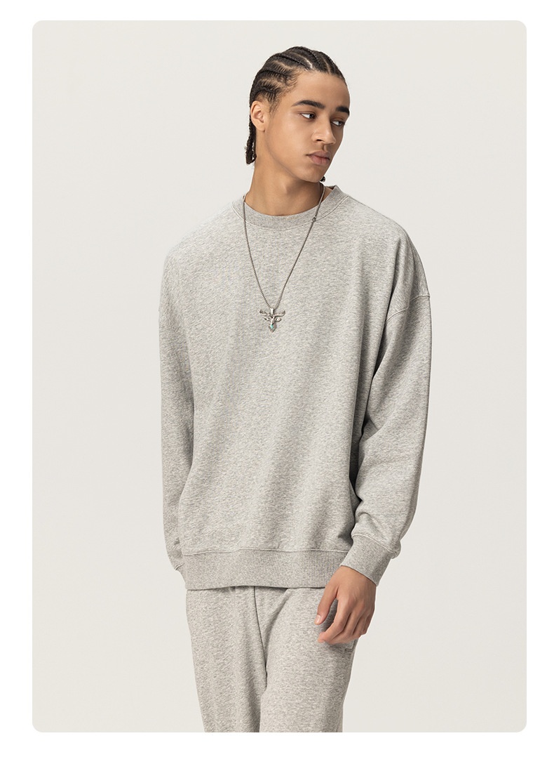 boy RS Men's Clothing|400G Heavy Terry FOG Crew Neck American Style Dopamine Color Couple Sweatshirt_voghion.com