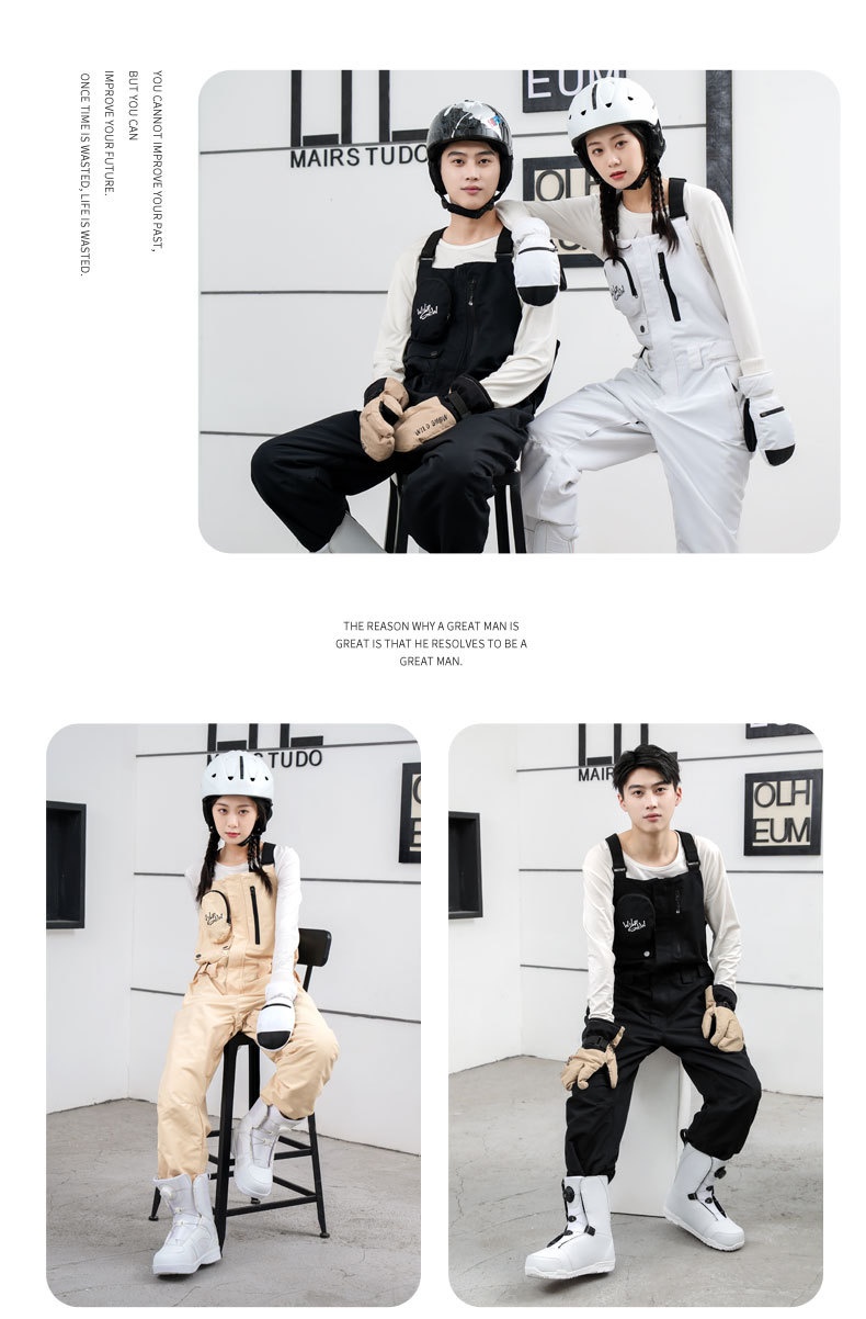 001 Cross-Border Source New Men's And Women's Workwear Personality Snowboard Windproof Waterproof Warm Breathable Ski Bib_voghion.com