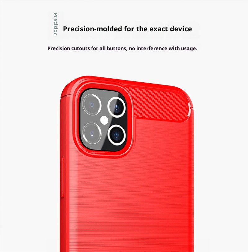 TechGlobe Custodia protettiva antiurto in fibra di carbonio spazzolata per iPhone 12 6.1_voghion.com