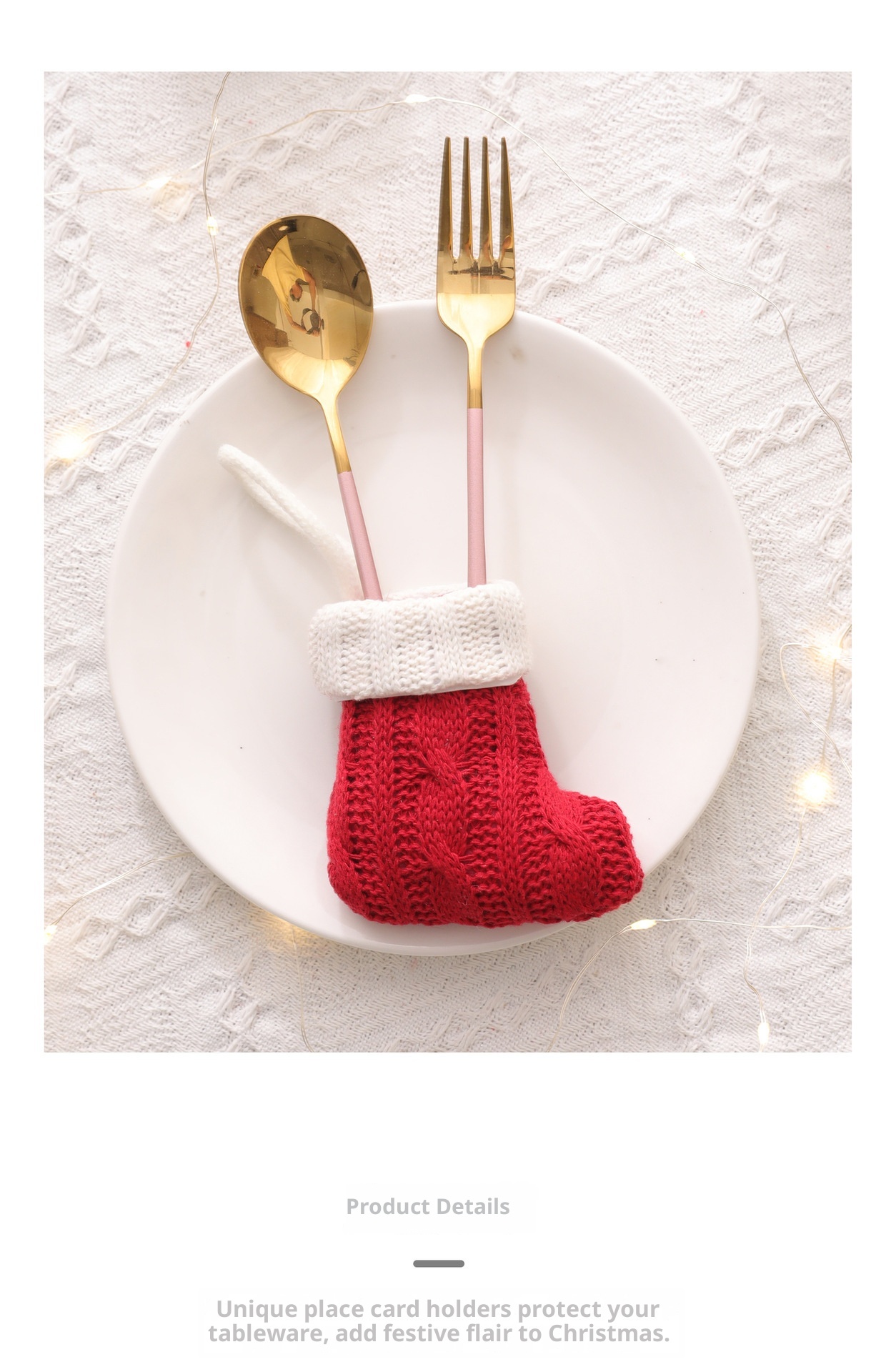 Lillian Mini Knitted Christmas Tableware Set Knife And Fork Cover Socks Home Decoration Supplies_voghion.com