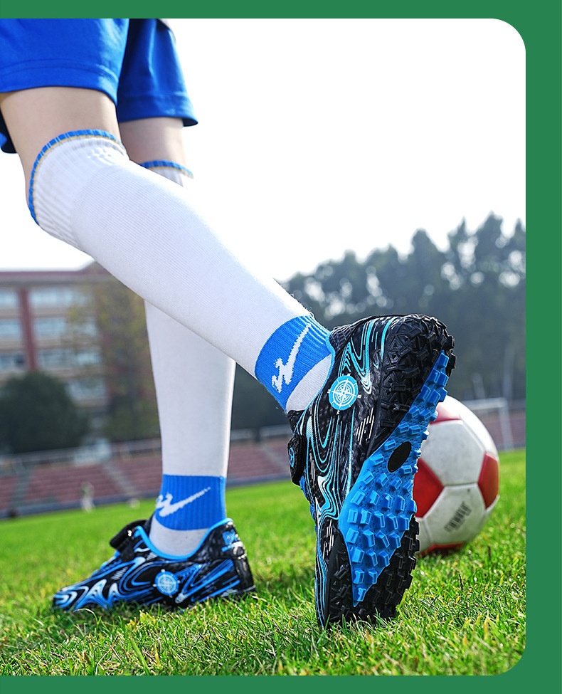 ShoeGlobe Children's Soccer Boys Velcro Sports For Older Kids And Elementary School Students Long Cleats Grass Field Practical_voghion.com
