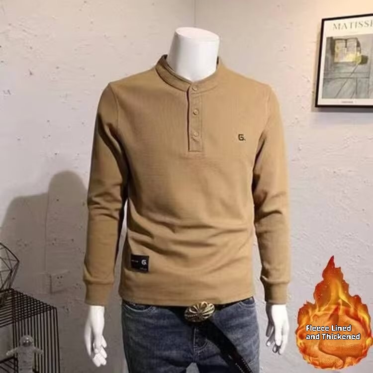 boy European Stand Collar Sweatshirt Men, Autumn New Comfortable Slim Fit Jacket, Base Shirt, Stylish Pullover Top For_voghion.com